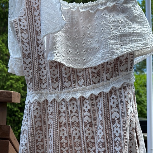 For Love and Lemons Loverbird Lace One Shoulder Mini Dress - Picture 5 of 12